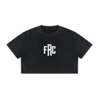 FRC/WYR 9Wear Your Reason) vol.1 - Black Women's Mineral Wash Cotton Crop T-Shirt