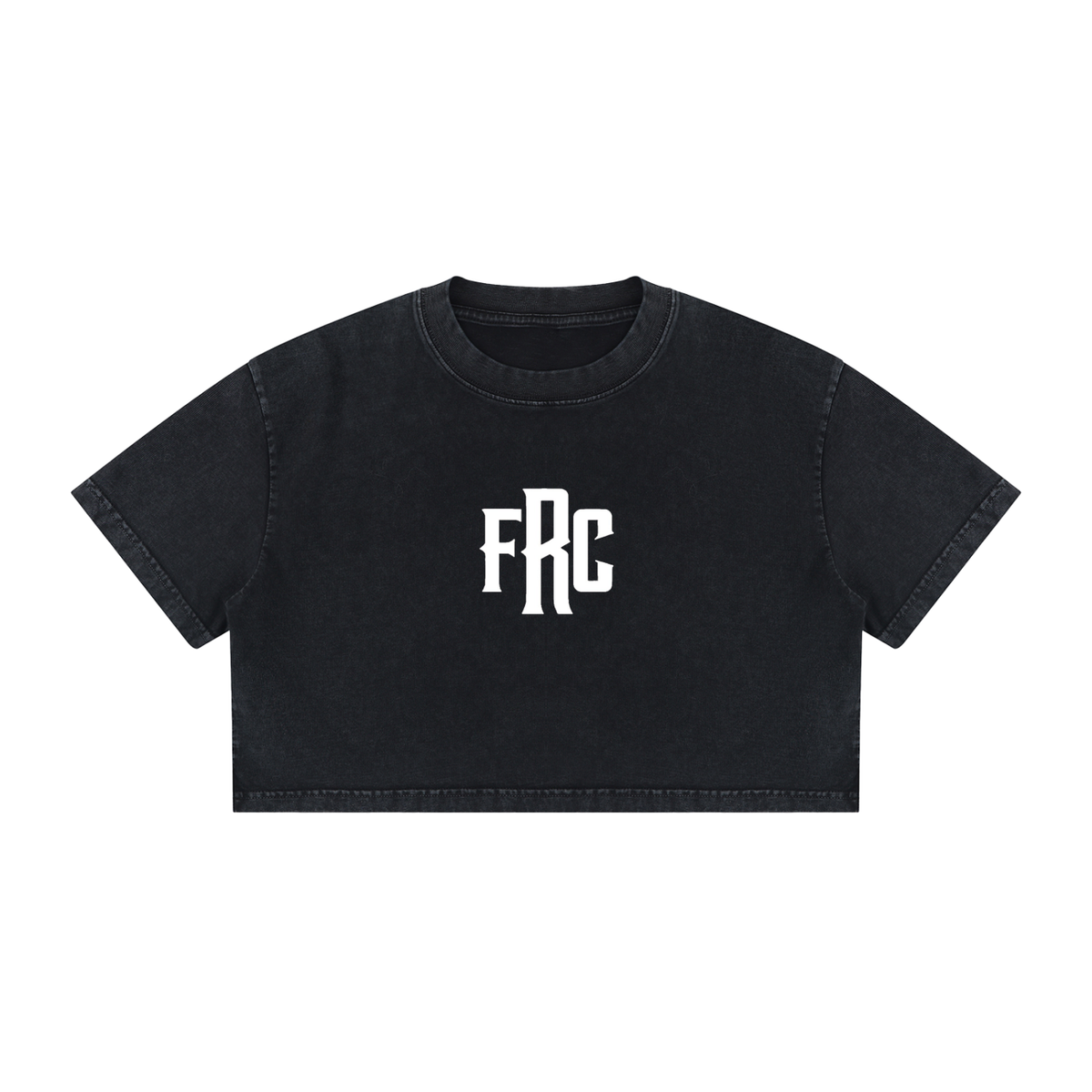 FRC/WYR 9Wear Your Reason) vol.1 - Black Women's Mineral Wash Cotton Crop T-Shirt