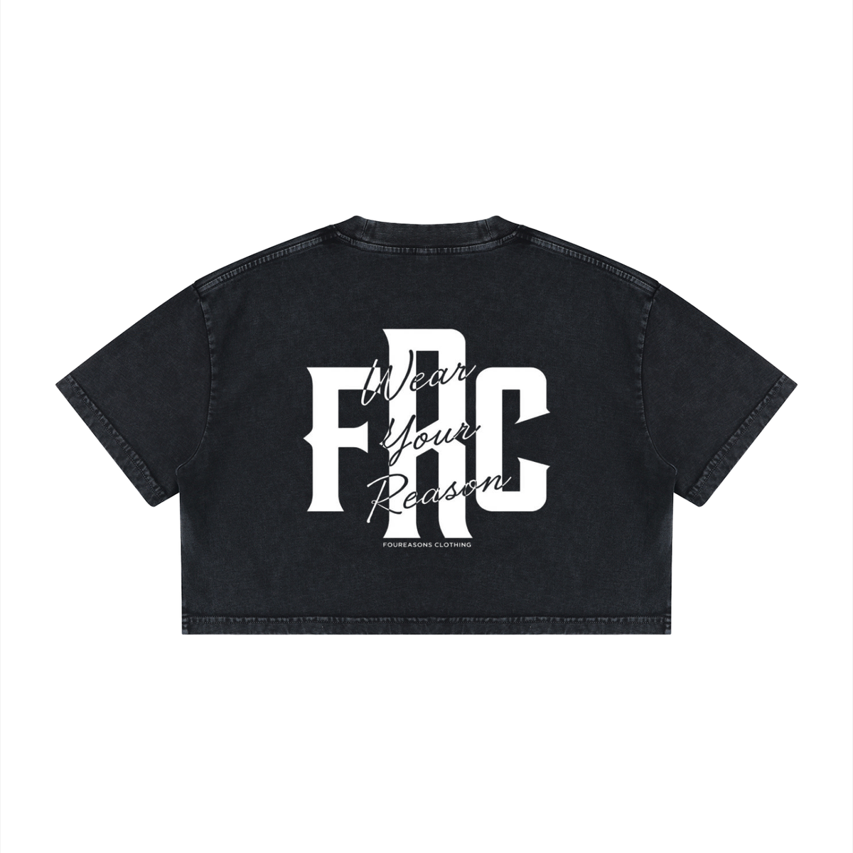 FRC/WYR 9Wear Your Reason) vol.1 - Black Women's Mineral Wash Cotton Crop T-Shirt