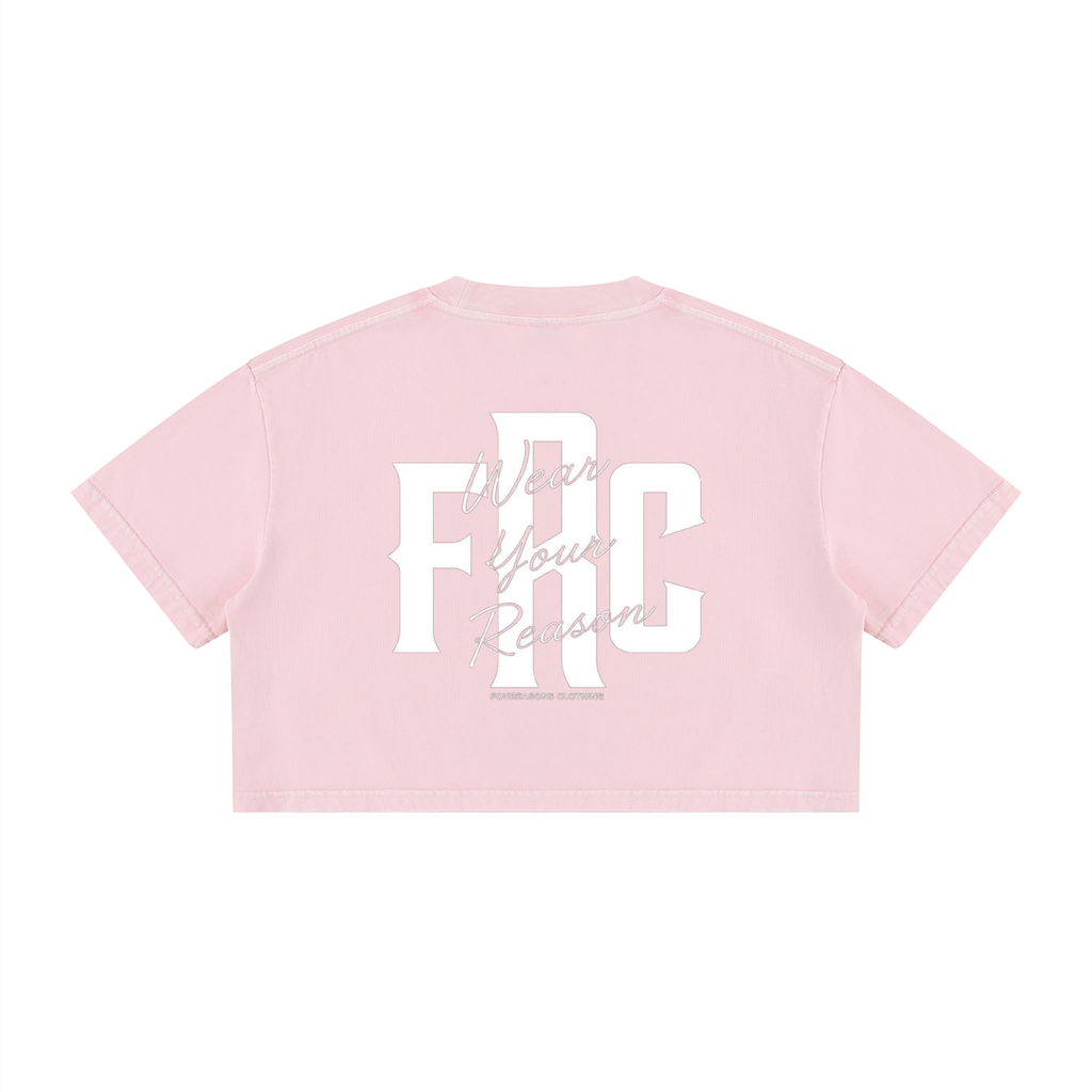 FRC/WYR (Wear Your Reason) Vol.1 Pink Women's Mineral Wash Cotton Crop T-Shirt