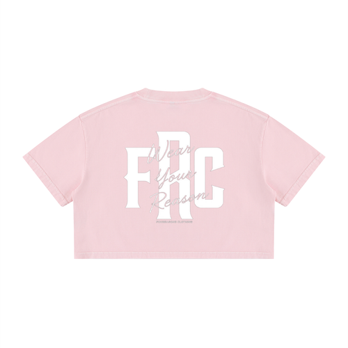 FRC/WYR (Wear Your Reason) Vol.1 Pink Women's Mineral Wash Cotton Crop T-Shirt